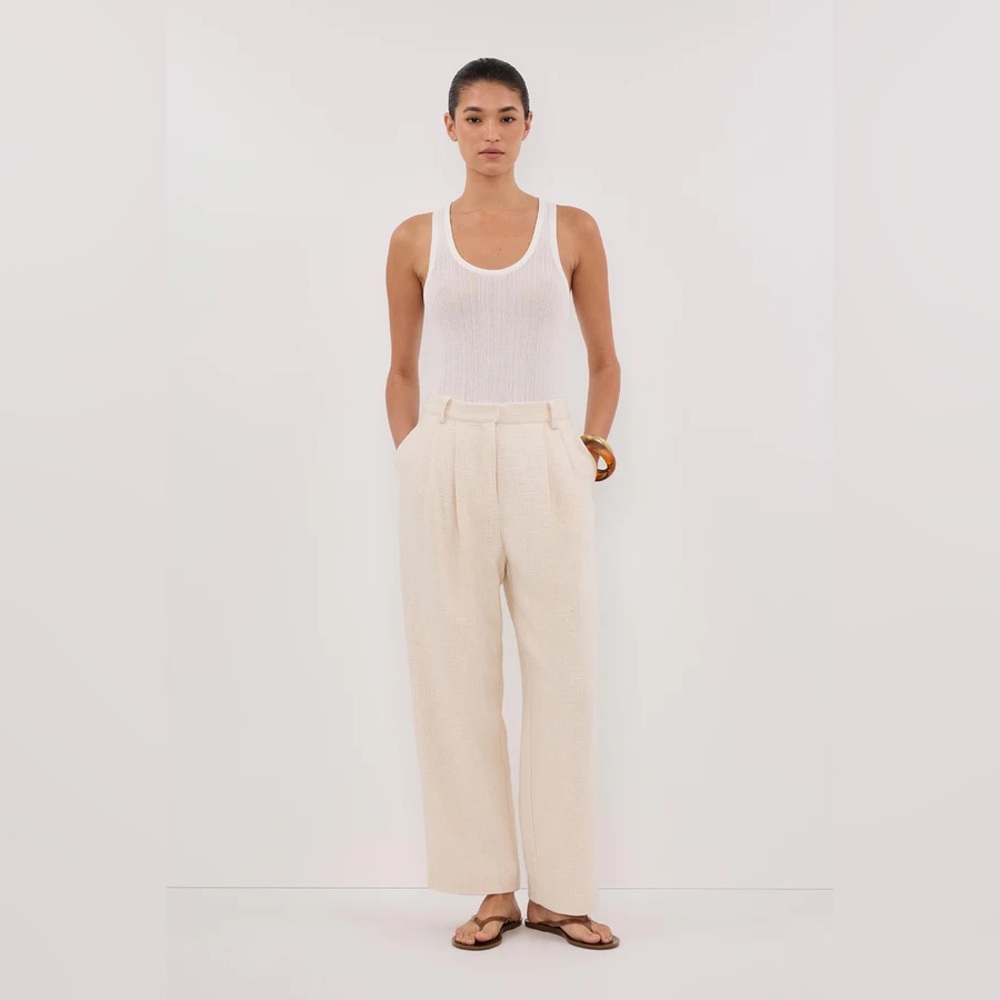 NIA NATURAL OPEN WEAVE PANT